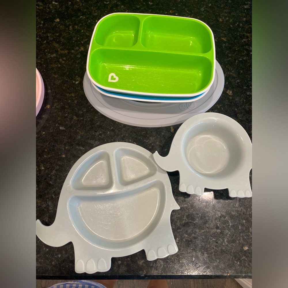Assortment of Kids Plates and Bowls